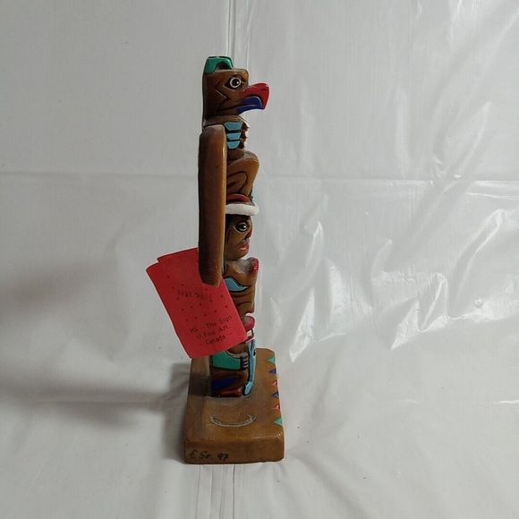 HS Quality Brann Hand Made Totem Pole Signed Numbered Vintage Tag Attached * - Picture 5 of 13